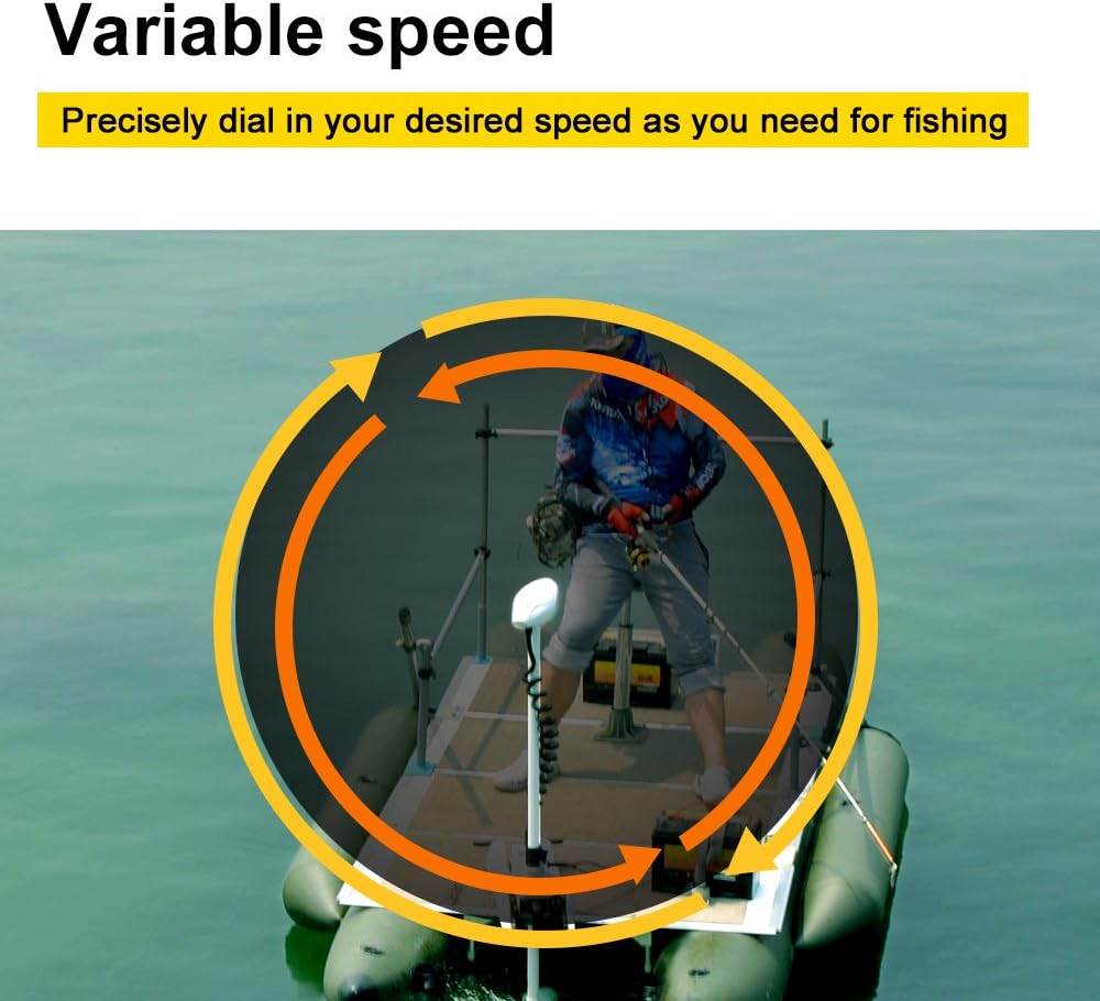 White Haswing 12V 55LBS 48" Shaft Bow Mount Electric Trolling Motor Portable, Variable Speed for Bass Fishing Boats Freshwater and Saltwater Use, Quiet Operation