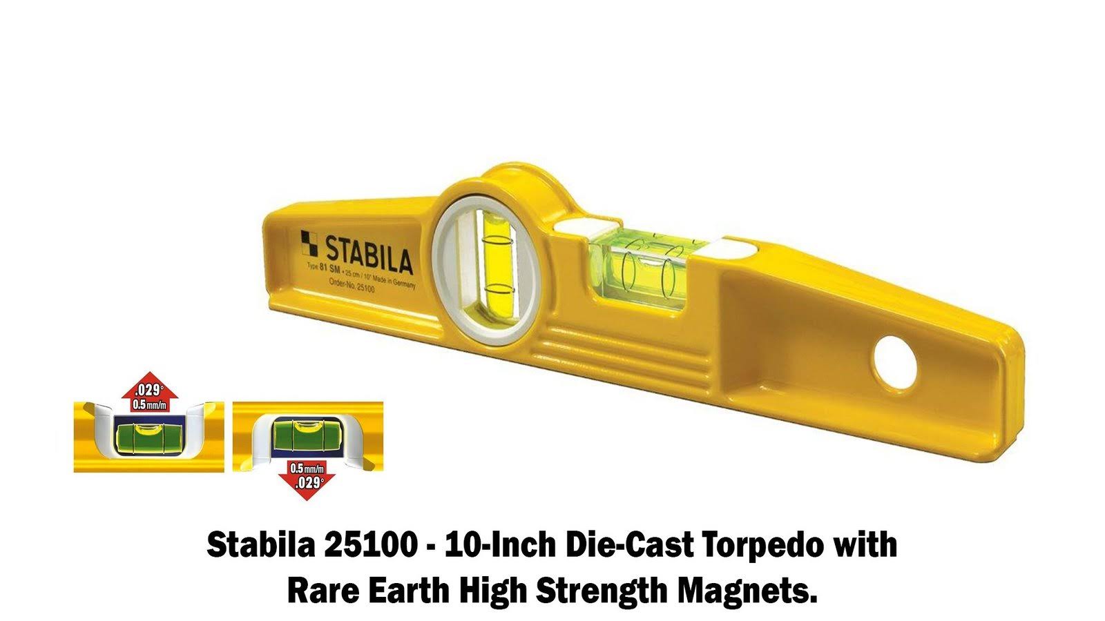 Stabila 196 Complete 6 Level Set Kit - 78 inch/48 inch/32 inch/24 inch/16 inch Torpedo u0026 Case