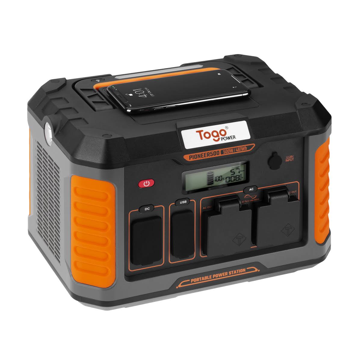 Togo Power Pioneer 500 , 461WH Portable Power Station Lithium Battery 500W (1000W Peak) for Camping, Home Emergency, Tailgating,