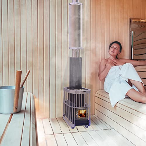 ALEKO Wood Burning Sauna Heater and Chimney Kit | Equivalent to 9-15 kW Electric Heater | Large Stone Capacity