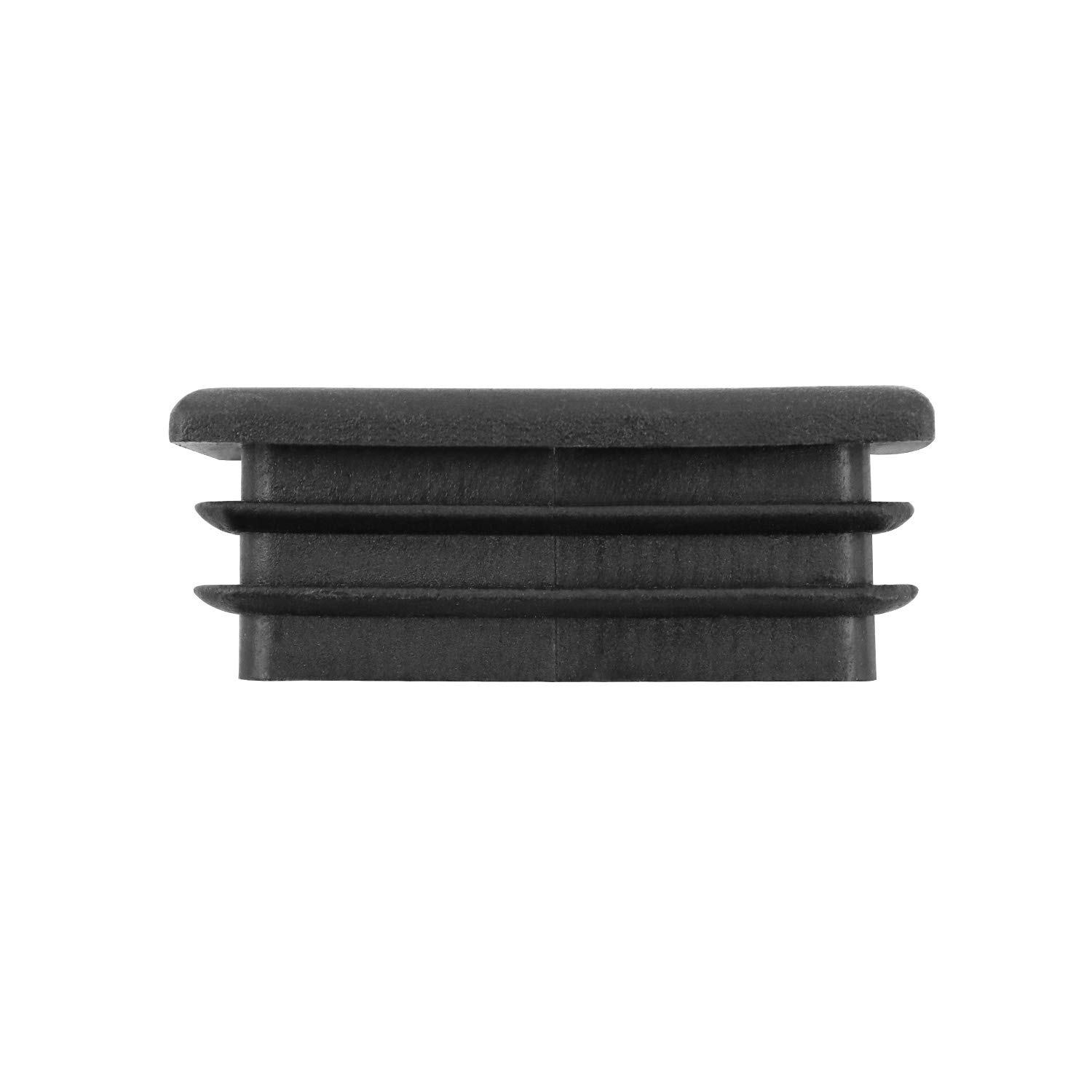QWORK 10 PCS 1 X 2 Rectangle Black Plastic Plug End Cap for Pipe Tubing, Chair Leg
