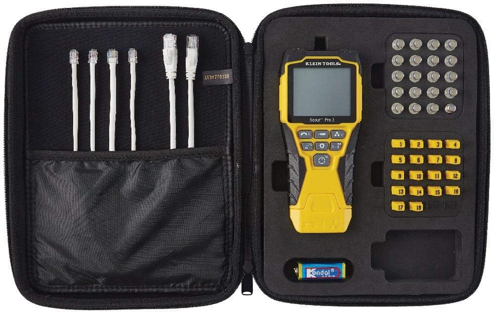 Klein Tools VDV501-853 CoaxialCable Tester, Scout Pro 3 with Test-n-Map Remote, Includes Remotes #2 - #6, Tests Voice, Data and Video Cable