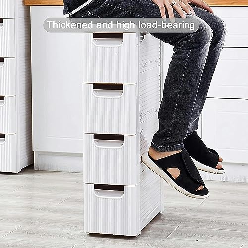Bathroom Thin Floor Cabinet with Drawer, Toilet Side Storage Shelf, Freestanding Bathroom Storage Organizer for Bedroom, Hallway