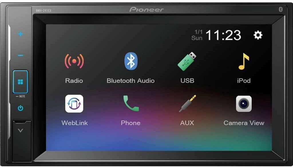 Pioneer DMH-241EX Car Stereo Safe Driver's Bundle w/ ACAM4 Backup Camera. 2-DIN Touchscreen Head Unit with Amazon Alexa Built in, Bluetooth Receiver for Hands-Free Calling and Media Streaming, No CD