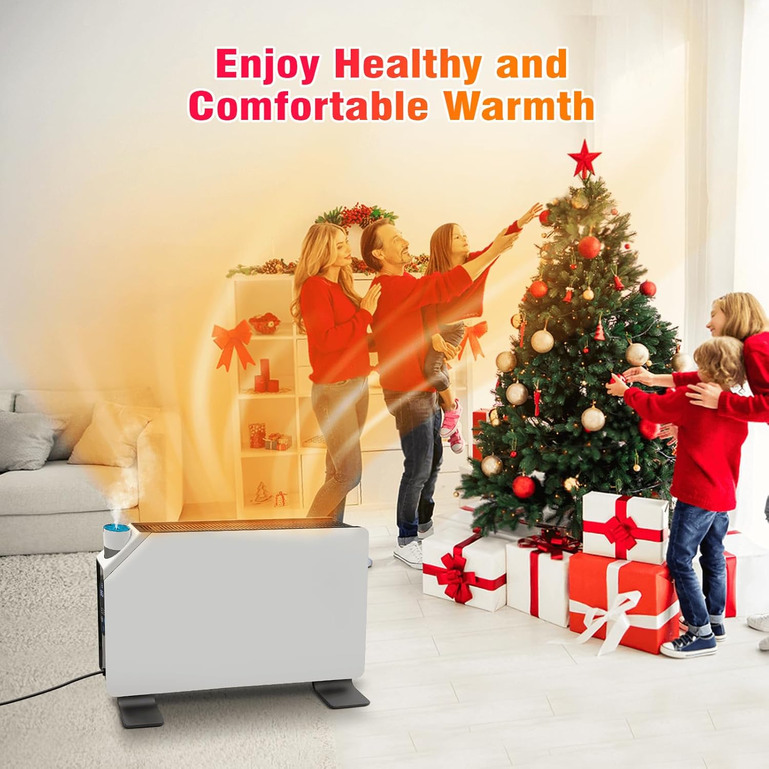 CTSC Convection Heater - Panel Heater - Space Heater Indoor Large Room - 750W/1500W Convection Panel Heater with Remote Control, Adjustable Thermostat, Freestanding/Wall Mount Large Room Heater