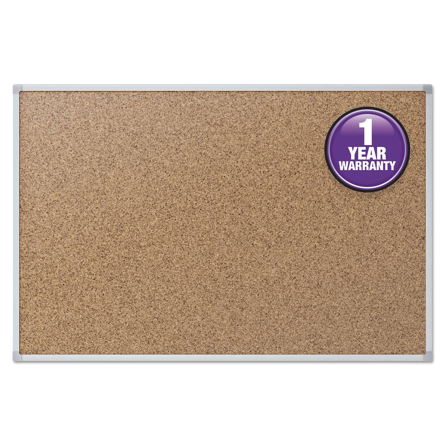 Mead Cork Bulletin Board 96 x 48 Silver Aluminum Frame