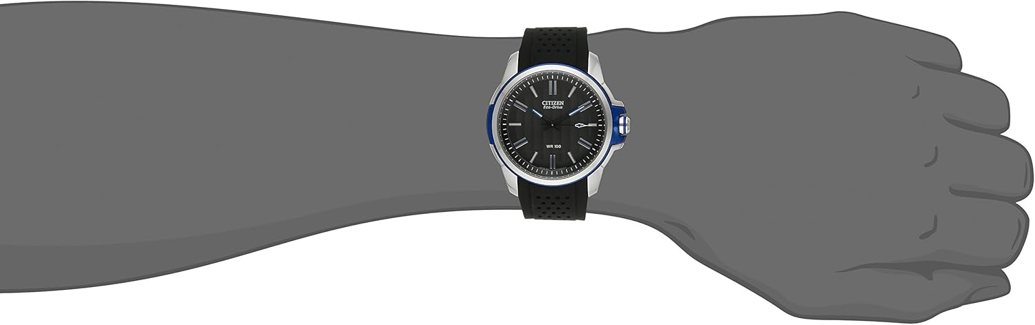 Citizen Eco-Drive Weekender Quartz Mens Watch, Stainless Steel with Polyurethane strap, Black (Model: AW1151-04E)