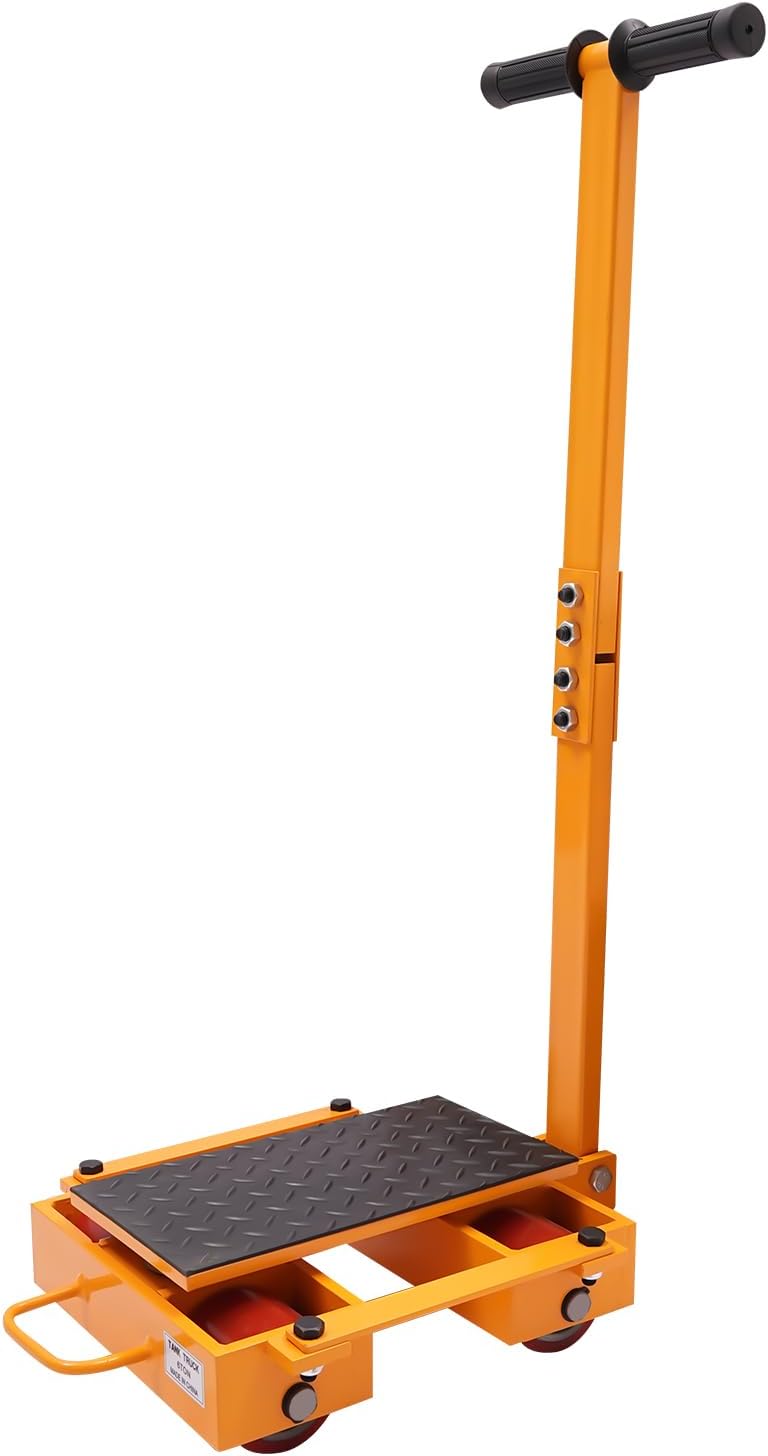 Machinery Mover 6T Machinery Skate Dolly with Steering Handle 13200lbs Machinery Moving Skate with 4 Wheels Heavy Duty Industrial Moving Equipment Yellow, 1pc