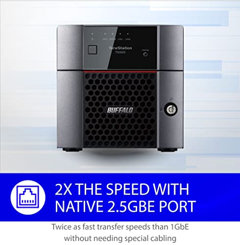 BUFFALO TeraStation 3220DN 2-Bay SMB 4TB (2x2TB) Desktop NAS w/Hard Drives Included Network Attached Storage