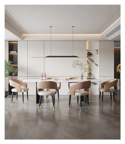 Managerial Chairs, Italian Luxury Dining Chair Office Modern Simple Wedding PU Leather Chair Designer Banquet Armchair Home Furniture(B)