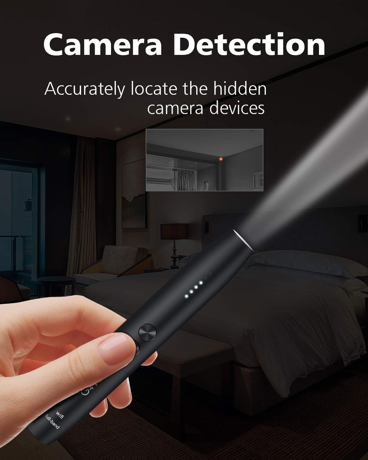 Jepwco G4 Pro Anti Spy Detector for Wireless Audio Bug Camera, Bug Detector, Privacy Protector, 5 Levels Sensitivity, 25H Working Time, Portable Pen Shape, Home Office Travel Pack of 2
