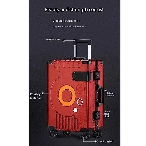 PANKERS Portable Suitcase Aluminum Frame Luggage Lightweight Suitcase With Tsa Lock Universal Wheels Aluminum Frame Carry On Luggage Safety Hard Edge Smooth to use, 22 inches