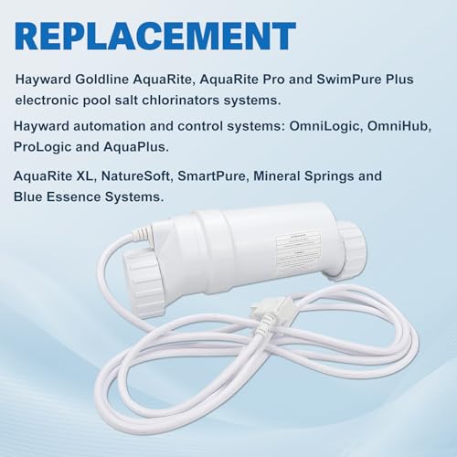 Salt Cell Pool Chlornie Generator Replacement, for Swimming Pools up to 15,000 Gallons, Restore Turbocell Salt Chlorine Production, W3T-Cell-3