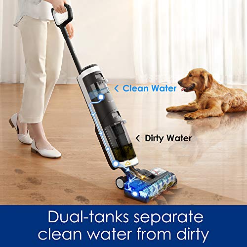 Tineco iFLOOR 3 Breeze Complete Wet Dry Vacuum Cordless Floor Cleaner and Mop One-Step Cleaning for Hard Floors