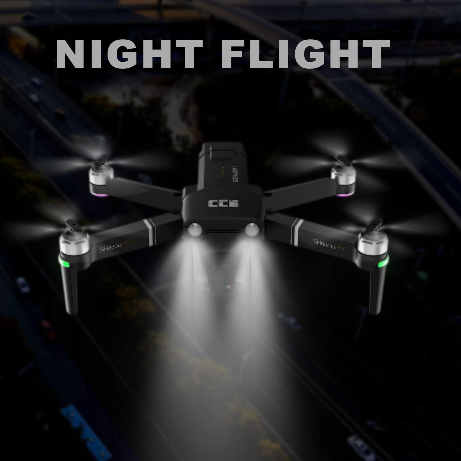 CCE Sparrow2 GPS Drones with EIS Camera for Adults 4K, 2-Axis Gimbal Foldable FPV RC Quadcopter with Flashlight and Arms Lights, Brushless Motor, 30-min Flight Time, Night Flight, Waypoint Flight, Auto Return Home, Follow Me, Carrying Case Included