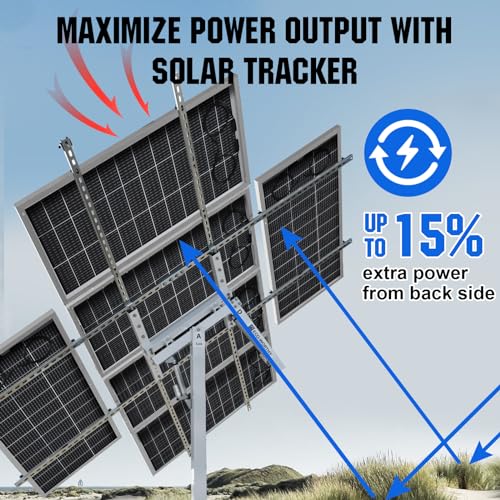 ECO-WORTHY Bifacial 195 Watt 12 Volt 12BB Solar Panel Monocrystalline Double-Sided Power Generation Rigid High-Efficiency PV Module Power Charger for RV,Sunsheds,Canopies,Farms,Home and Off-Grid