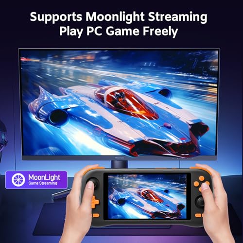 kinhank K56 Retro Handheld Game Console, Support 16000+ Games, Equipped with 128G TF Card, Android 14.0 System, Portable Retro Video Game Console, 5.5 Inch IPS Touch Screen, 2.4G/5G, BT 5.0 (128GB)