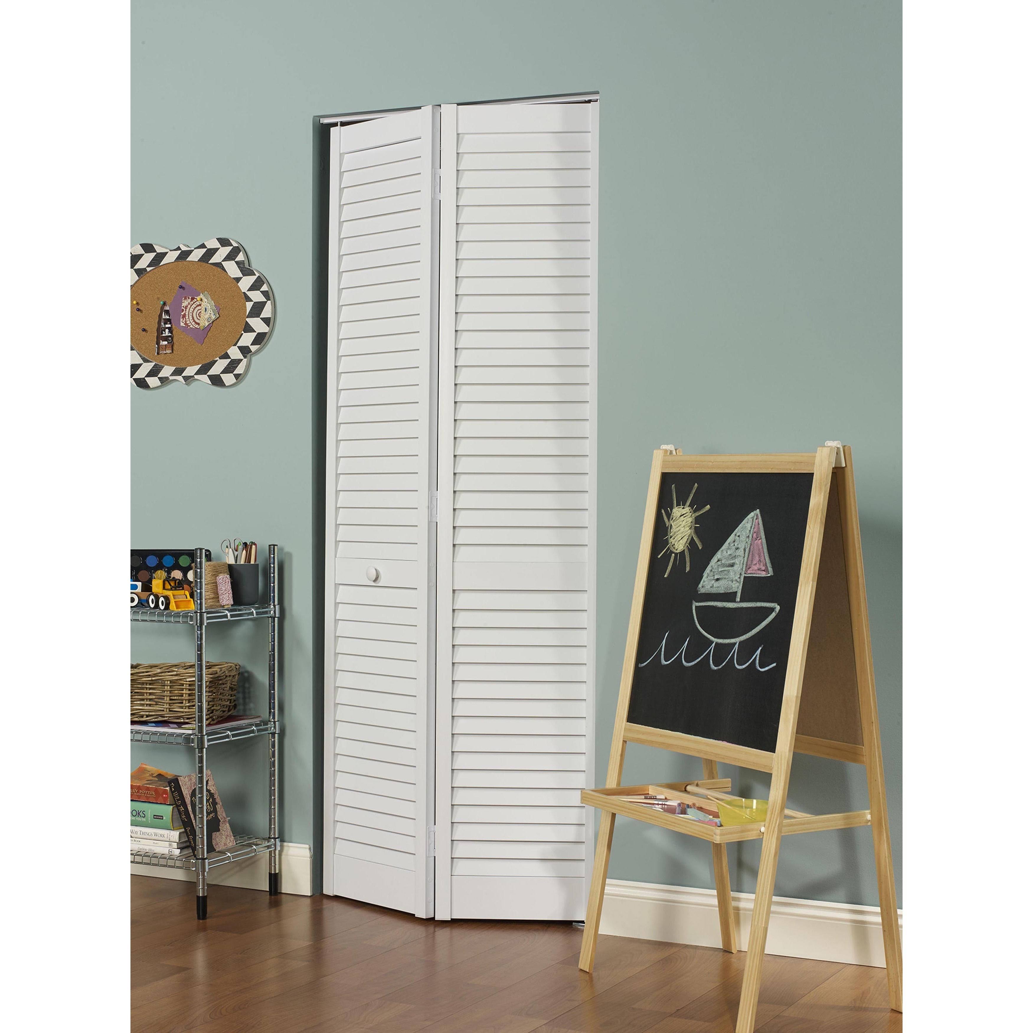 Seabrooke PVC Louvered Bifold DOOR, White, Size: 32 inch x 80 inch