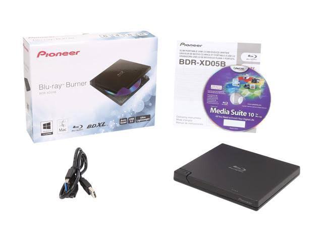 Pioneer Bdr-xd05b Slim External, Blu-ray/DVR Drive, Black