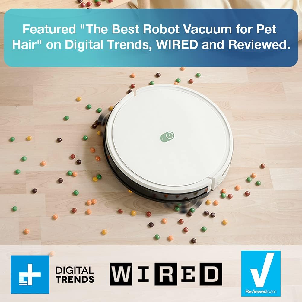yeedi k650 Robot Vacuum, 2000Pa Wi-Fi Robotic Vacuum Cleaner with 800ML Big Dustbin and Tangle-Free Brush, Perfect for Pet Hair, Carpets, Hard Floor, Self-Charging, Compatible with Boundary Strips