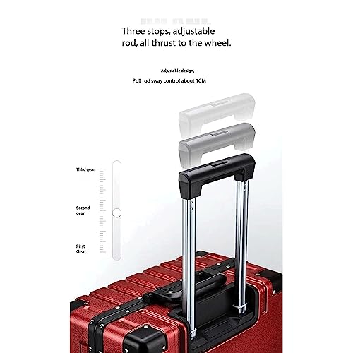 PANKERS Portable Suitcase Aluminum Frame Luggage Lightweight Suitcase With Tsa Lock Universal Wheels Aluminum Frame Carry On Luggage Safety Hard Edge Smooth to use, 22 inches