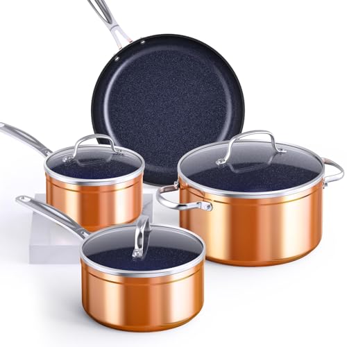 Nuwave Healthy Duralon Blue Ceramic Nonstick Coated 7pc Cookware Set