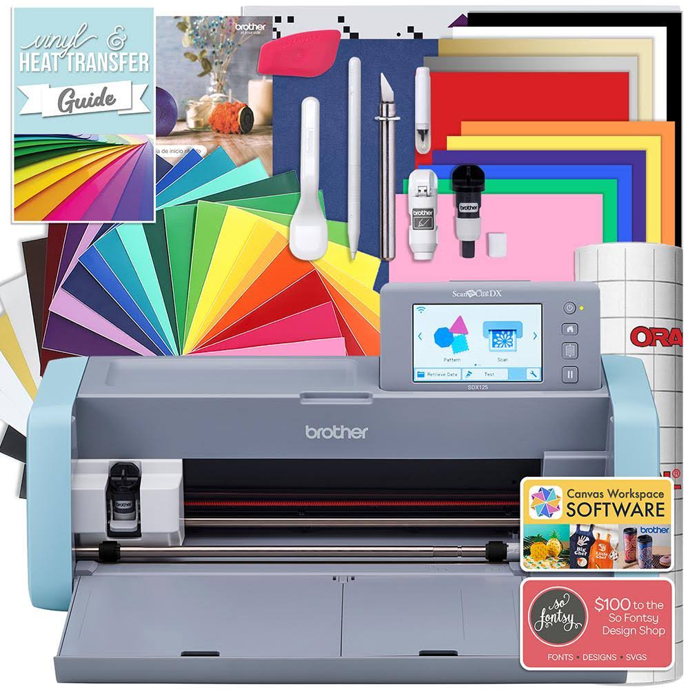 Brother ScanNCut SDX125e Wireless Bundle w/ Oracal Vinyl & Siser HTV