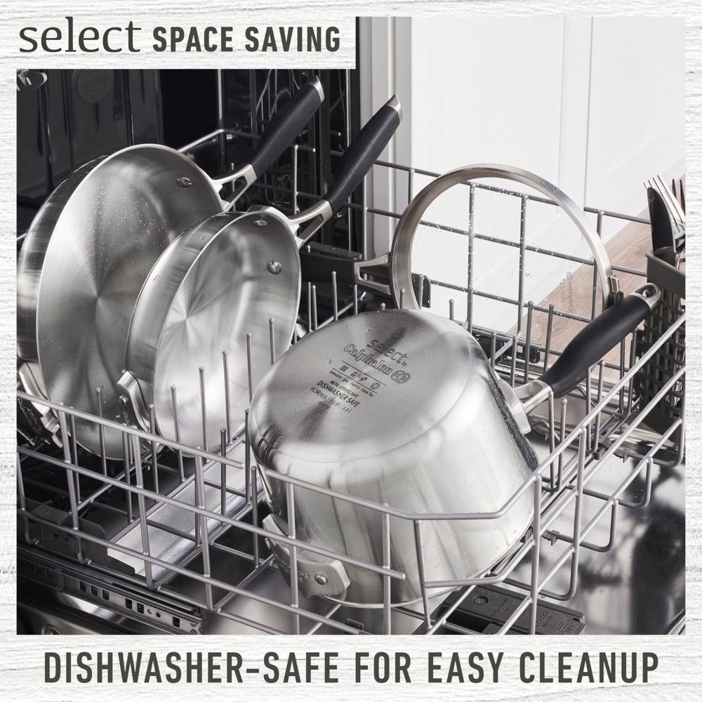 Select by Calphalon Stainless Steel Space Saving Fry Pan Set