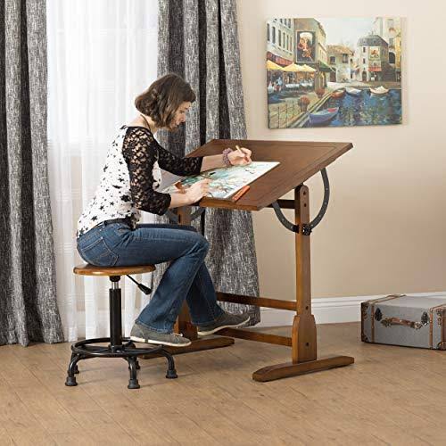 Studio Designs 36 x 24inch Vintage Drafting Table, Rustic Oak