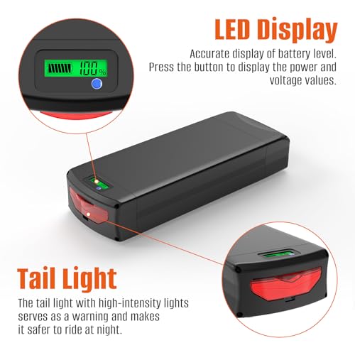 ebike battery 52V 72V 20AH 25AH 28.8AH large range waterproof lithium battery with Rack, charger, USB port for 3000W -2000W -1500W Ebike conversion kit