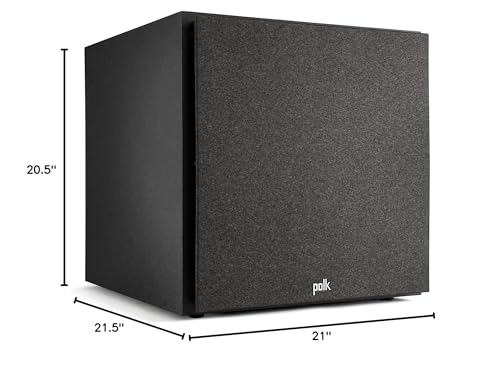 Polk Monitor XT10 Home Subwoofer, 10" Deep Bass Woofer, 100W Class D Amplification, Dolby Atmos, Auro 3D & DTS:X Compatible, Black
