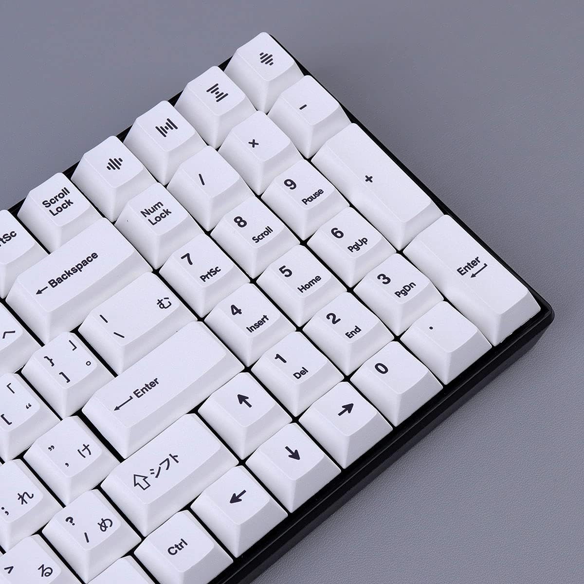 White Keycaps 134 Keys Cherry Profile Dye-Sub PBT Minimalist Keycap Compatible with GH60 / GK64 / GK61 / 68/87/104 Keyboard