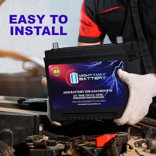 Mighty Max Battery MM-H5 Start and Stop Car BCI Group Size 47 12V 60 AH, 100RC, 680 CCA Rechargeable AGM Car Battery