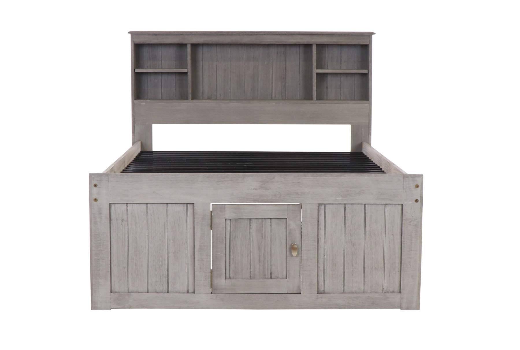 Discovery World Furniture Charcoal Full Bookcase Bed with 12 Drawers