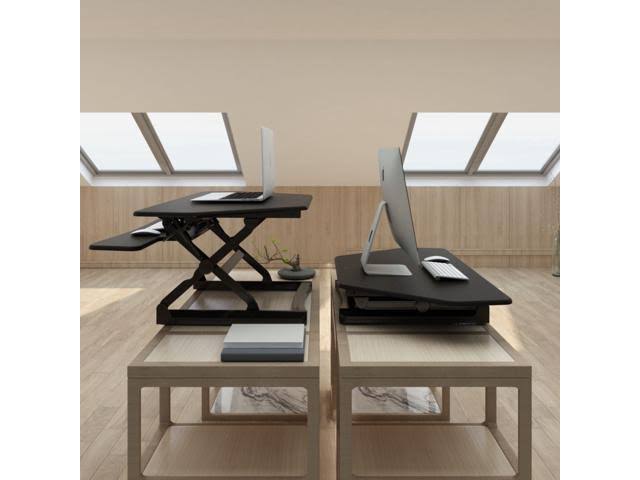 FlexiSpot Adjustable Corner Standing Desk Riser Black