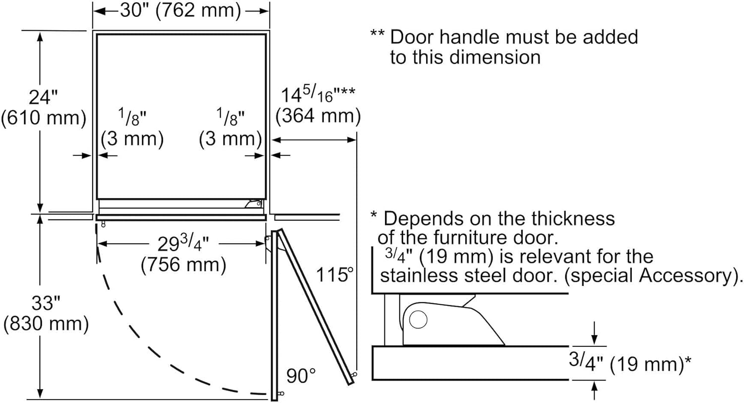 BOSCH Benchmark Series 30" Custom Panel Built-In Single Door Refrigerator - B30IR905SP