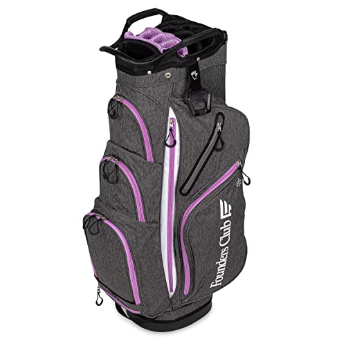 Founders Club Franklin Golf Push Cart Bag -Riding Cart Bag -Full Bag Rain Cover -Secure Push Cart Base -Light Weight -15 Way Full Length Divider-External Putter Tube-Embroidery Panel