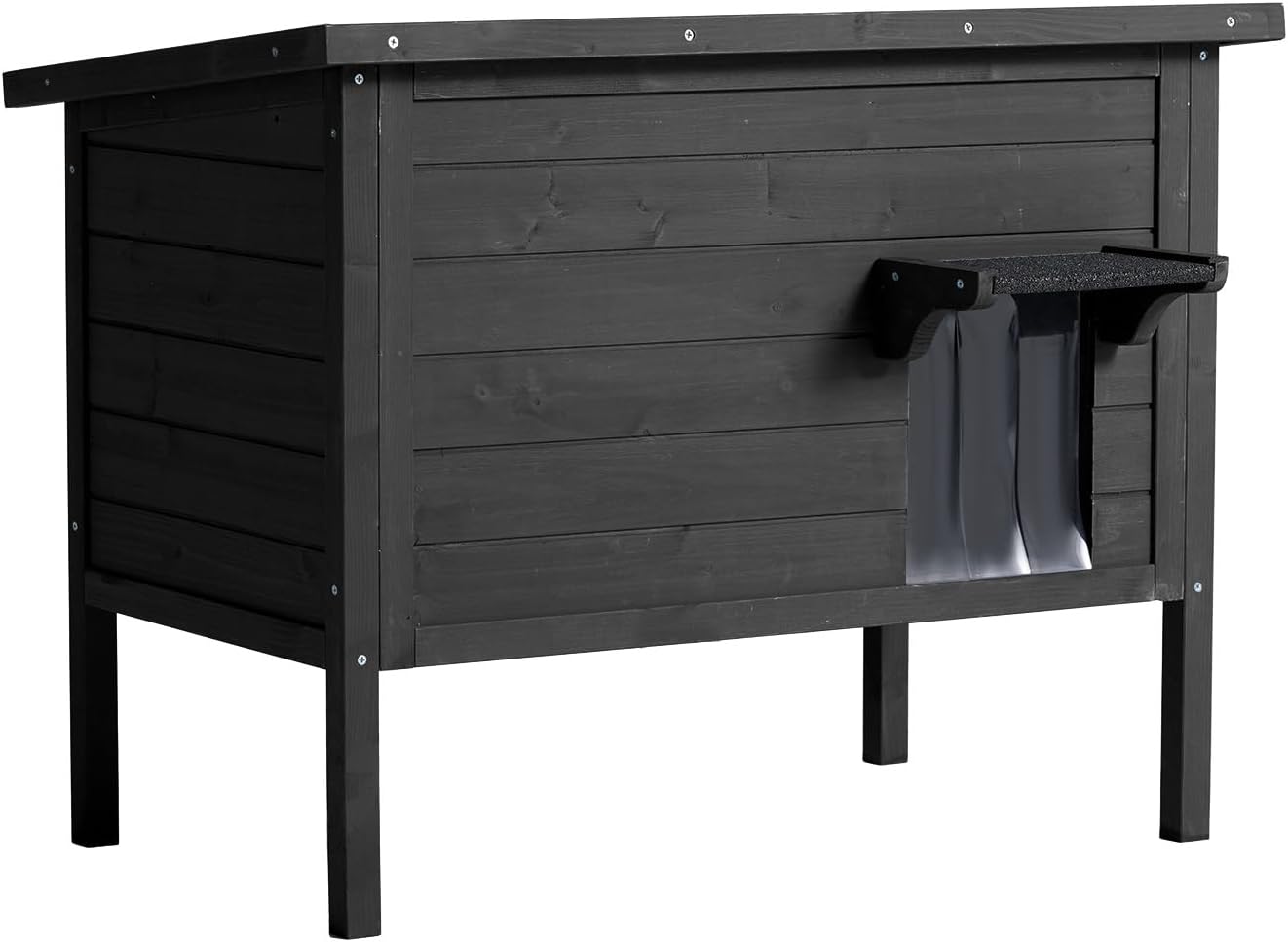 Outdoor Cat House Weatherproof,Feral Cat House Enclosures with Insulated All-Round Foam Wooden Cat Condos for Winter Outside, PVC Door Flaps
