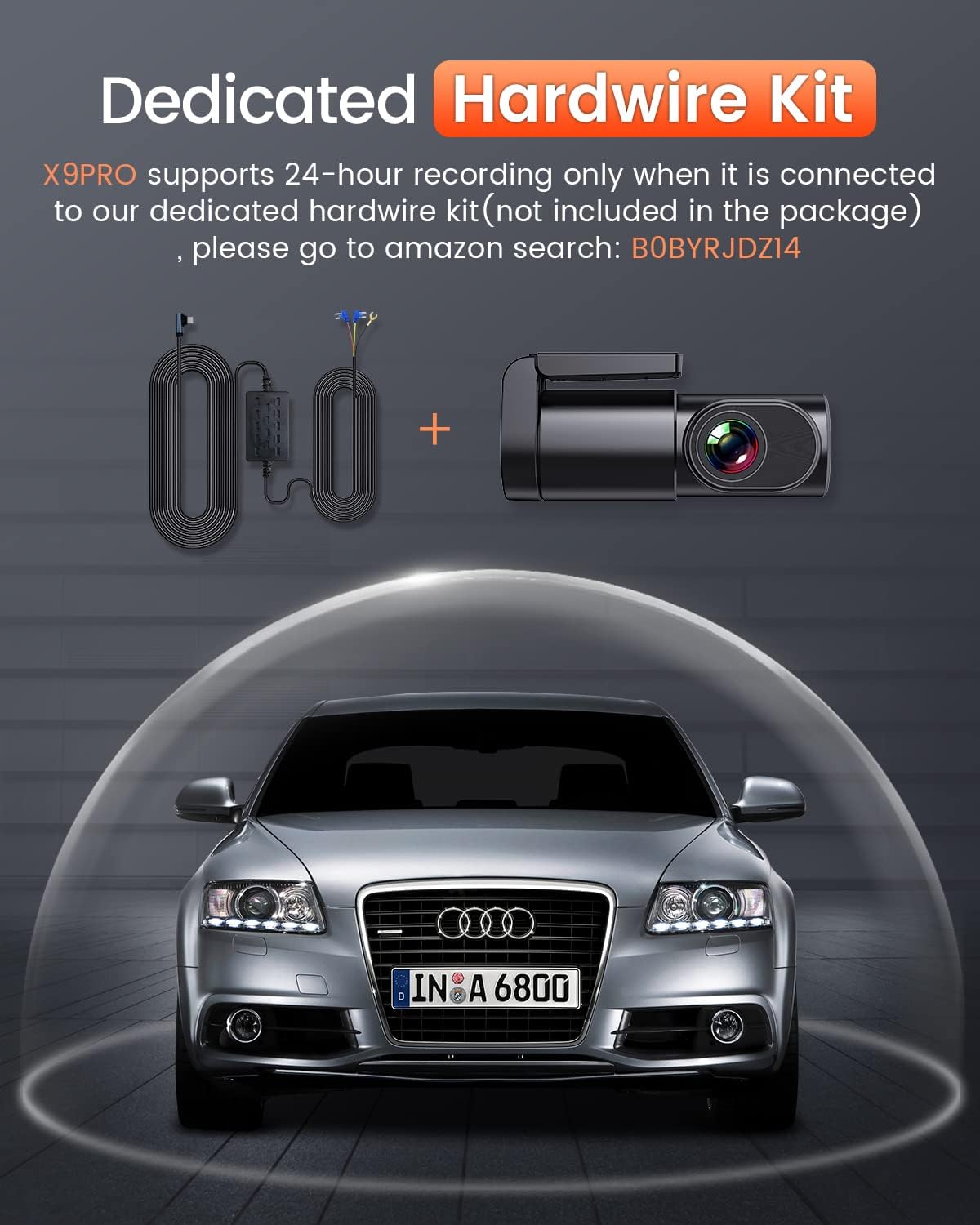 Dash Cam WiFi 2.5K Car Camera, Front Dash Camera for Cars with Night Vision, 24 Hours Parking Mode, WDR, Loop Recording, G-Sensor, 170°Wide Angle, APP, Support 360° Rotation