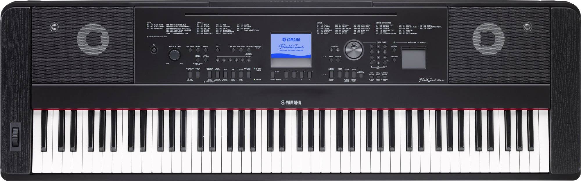 Yamaha DGX660 88-Key Portable Grand Piano Black with Bench