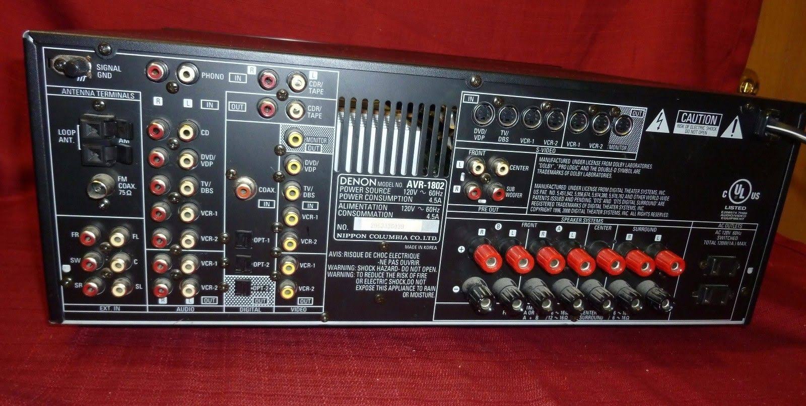 Denon AVR 1802 5.1 Channel 115W Surround Sound/Home Theater Receiver Free Ship