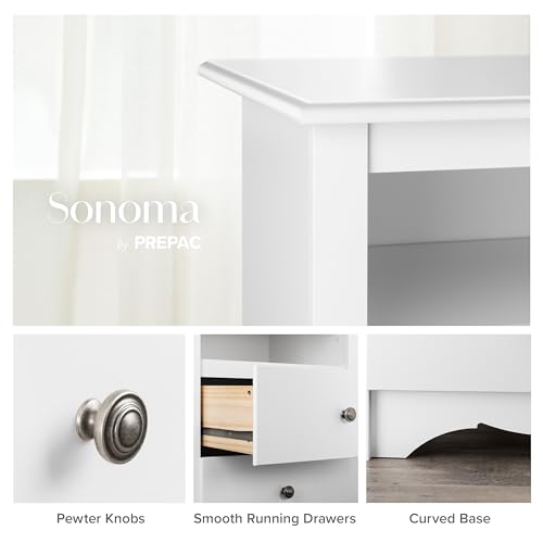 Prepac Sonoma 6 Drawer Dresser for Bedroom, Tall Chest of Drawers, Bedroom Furniture, Clothes Storage and Organizer, 19" D x 23.25" W x 52.75" H, Black