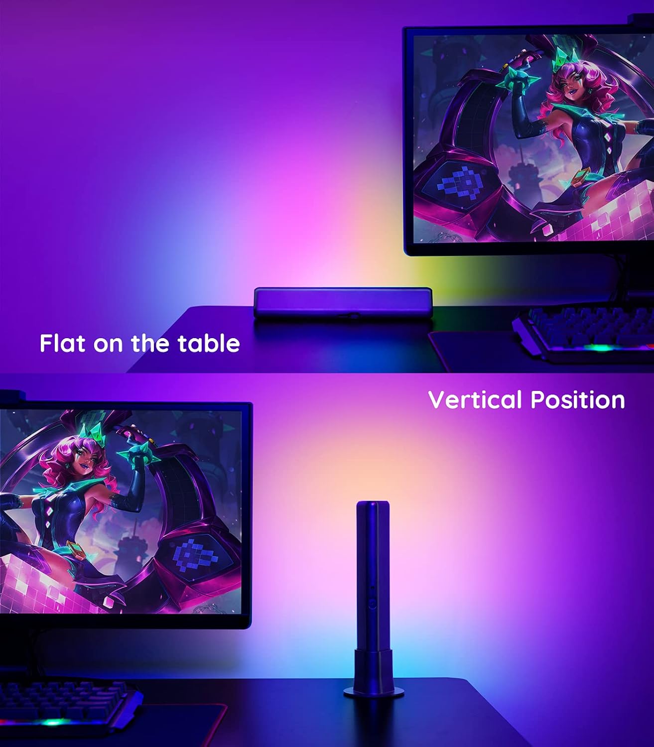 Govee LED Smart Light Bars with Camera, RGBIC Smart Backlights, Music Sync Kit Works with Alexa & Google Assistant, 12 Preset Modes DreamView LED Play Light Bar for 27-45 inch Gaming, PC, TV, Room