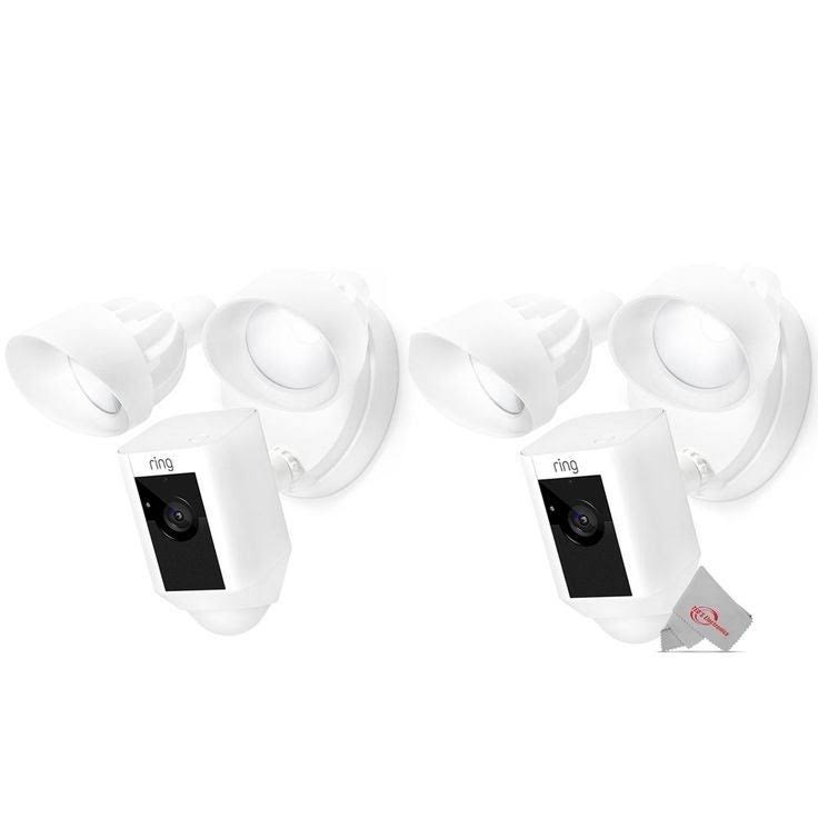 Two Ring Floodlight Cam Wired Plus Motion-Activated 1080p HD White