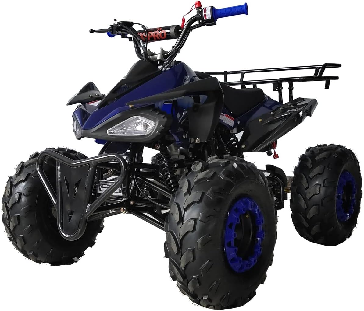 X-PRO 125CC ATV 4 Wheels Quad 125 ATV Quads, Big 19"/18"Tires! (Blue, Factory Package)