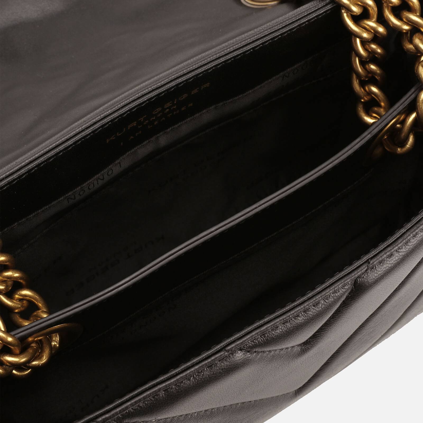 Kurt Geiger London Kensington Quilted Leather Shoulder Bag - Black