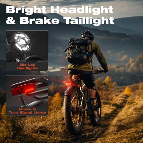 3000W Dual Motors Electric Bike for Adults, 52V 25Ah 26" Fat Tire Fast 36 mph up to 100 Miles Full Suspension Hydraulic Brake Class 3 AWD Off Road Mountain Hunting Ebike