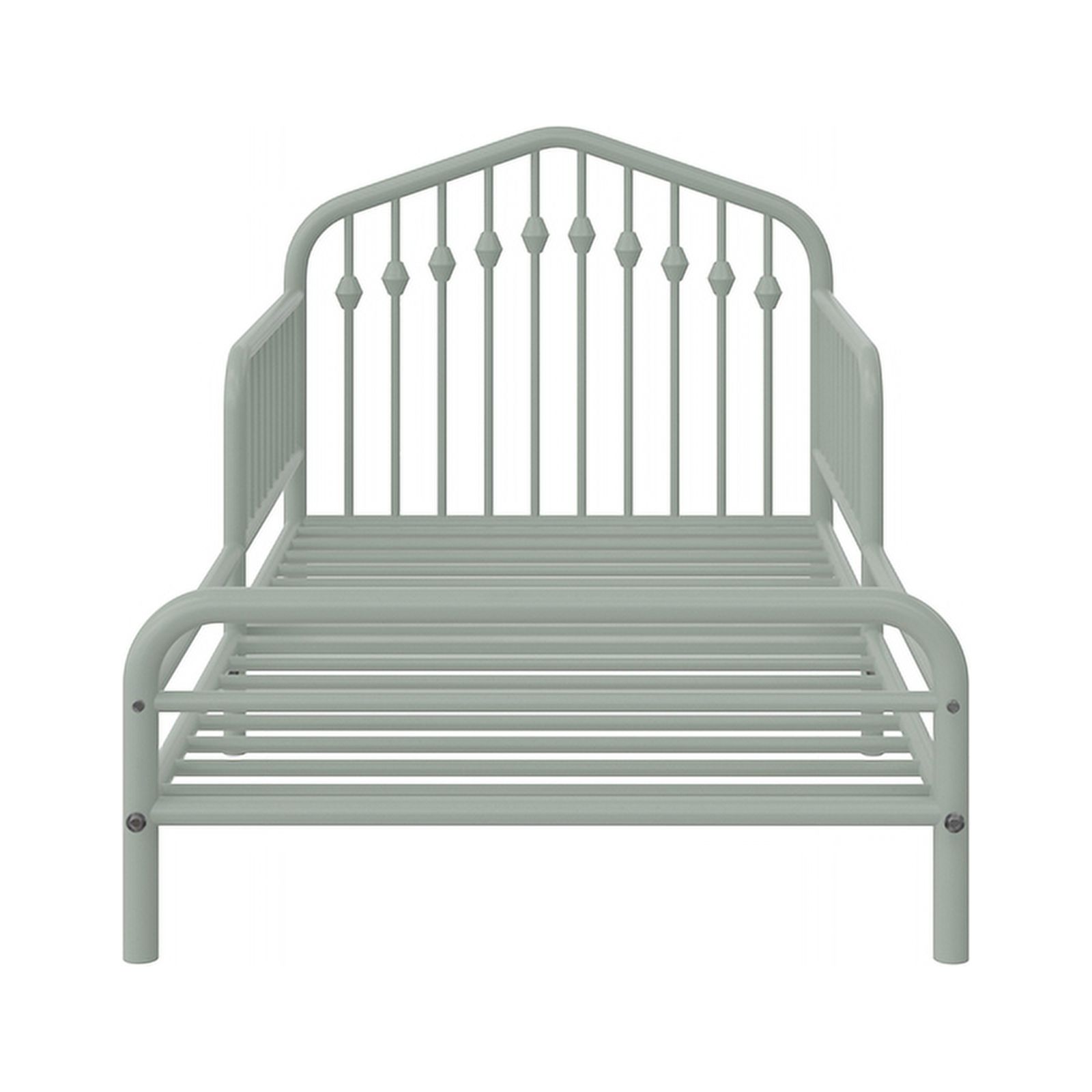 Pemberly Row Modern / Contemporary Metal Toddler Bed in Sage Green