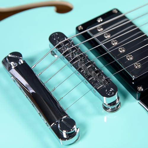 Redid Semi-Hollow Body Electric Guitar RD-100 Jazz Guitar with F-Hole,Maple neck,humbucker Pickups(Brown)