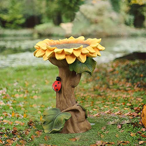 LuxenHome Powder Blue Vintage Spiral Ceramic 20-in Tall Birdbath